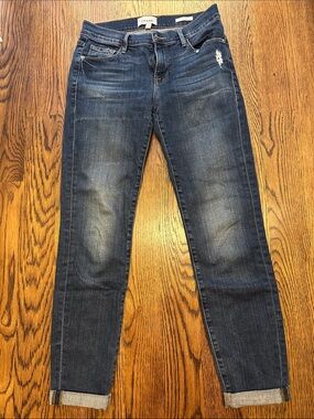 FRAME Indigo Blue High-Rise Skinny Jeans